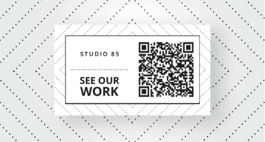 business card mockup with a qr code on it
