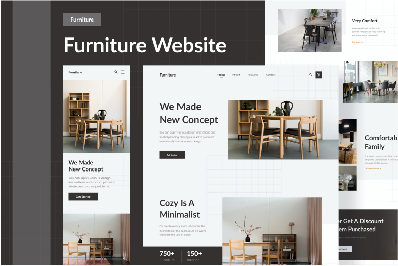 furniture website mockup