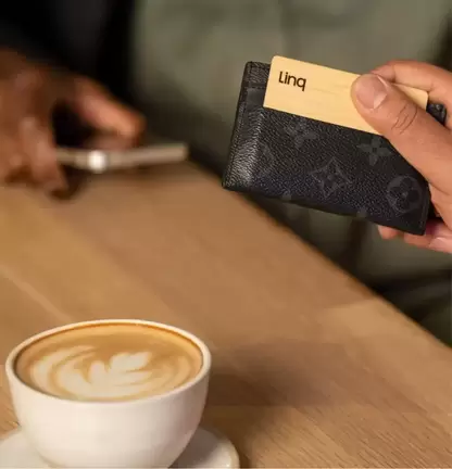 digital business card in someones wallet